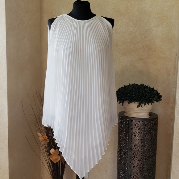 Max Studio Accordian Pleated Top Blouse Small - Picture 2 of 11